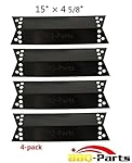 Hongso PPZ681 (4-pack) Porcelain Steel Heat Plates, Heat Shield, Heat Tent, Burner Cover, and Flavorizer Bar for Charbroil, Kenmore Sears, K-Mart, Nexgrill, Tera Gear Model Grills (15" x 4 5/8")