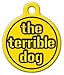Dog Tag Art The Terrible Dog Sports Themed Pet ID Tag for Dogs, Silent Polymer Coated Stainless Steel Nametag with Customized Identification Information - Large 1.25