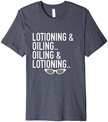 Mens Lotioning and Oiling Wendy Peffercorn Premium T-Shirt Large Heather Blue