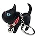 Malltop Cat Keychain, Cute Black Kitten Collar Bell Keyring for Handbag