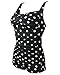 Tempt Me Women One Piece Plus Size Vintage Polka Dot Ruched Boy Shorts Monokini Swimwear