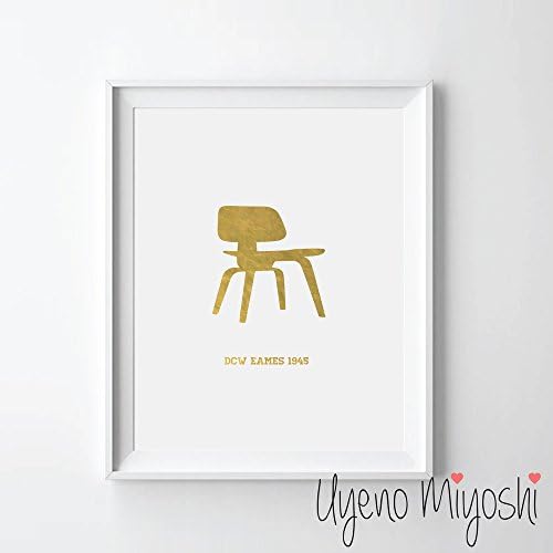 Eames 1945 DCW Plywood Chair Gold Foil Art Print Chair Gold Print Home Nursery Room Wall Art Decor Gold Print