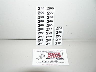 Amazon.com: (25) SNACK VENDING MACHINE $2.00 / $2.05 PRICE LABELS - Free Ship!: Industrial ...