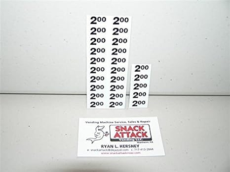 Amazon.com: (25) SNACK VENDING MACHINE $2.00 / $2.05 PRICE LABELS - Free Ship!: Industrial ...