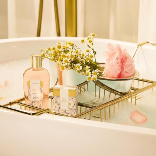 Spa Gifts for Women, Spa Luxetique Spa Gift Baskets with Daisy Scented, 8pc Home Bath and Body Gifts Set, Spa Bath Set Includes Body Lotion, Bubble Bath, Bath Salt, Essential Oil (Daisy)
