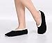 Pembrook Ladies Cable Knit Slippers – Black - Large (9-10.5) – Ballet Style with Non-Skid Sole - Faux Shearling Lining and Suede Sole - Great Plush Slip On House Slippers for adults, women, girls