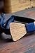 Wood Bow Tie For Men With Blue Strap Gift Box Handmade Wedding Bowtie With Gift Box Natural Oak Wood