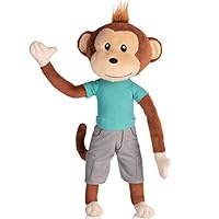 earthMonkeys Plush Toy Monkey Stuffed Animal | Cutest Stuffed Monkey Plush Ever! | Stands, Sits & Bends | Simeon The Stuffed Animal Monkey Will Become Your Kids Best Friend!