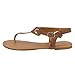 Sandalup Women's Claire Thong Flat Sandals with Buckle Brown Size 07