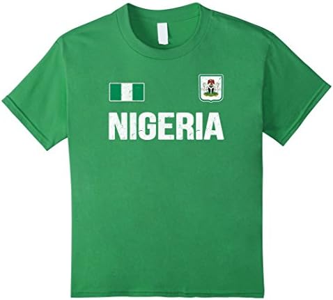 Kids Nigeria T-shirt Nigerian Soccer Jersey Style . 4 Grass