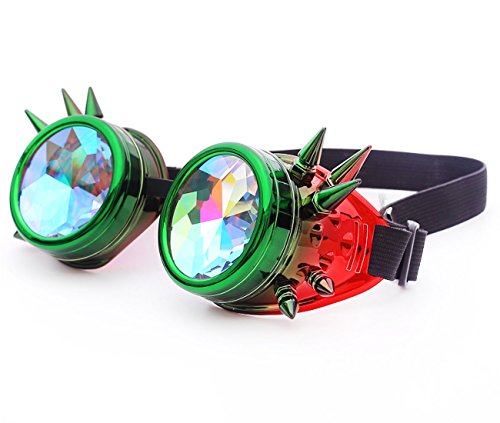 Careonline Vintage STEAMPUNK GOGGLES&Glasses Bling Lens Rustic Goth COSPLAY PARTY Rivets