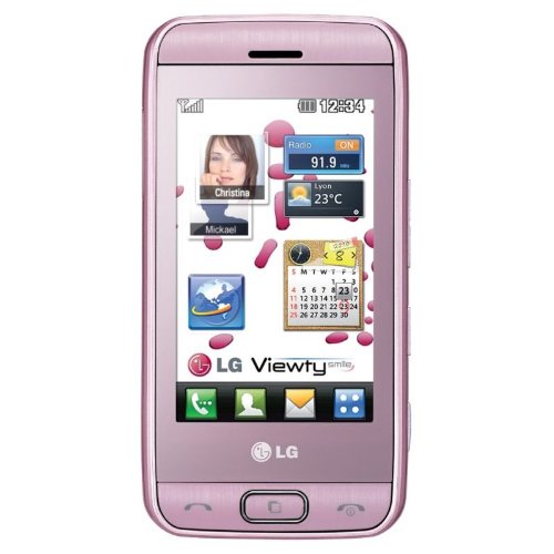 LG GT400 Viewty Smile Unlocked GSM QuadBand Phone with 5 MP Camera, Touch Screen, MP3 Music Player, Bluetooth - International Version (Baby Pink) by LG