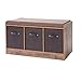 Iwell Storage Bench, Entryway Bench with Storage Drawer & Removable Padded Cushion, Storage Bench for Living Room, Mudroom, Rustic Brown