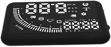 Universal Large Screen Auto Car HUD, Crystal Clear and High Brightness Head Up Display Dashboard EchoMan, KM/h & MPH Speeding Warning Windshield Project System, Plug & Play for All Cars Vehicle Truck