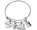 Basketball Charm Bracelet, Silver Adjustable Bangle with 'I Basketball', Hoop, Jersey, and 'Live Love Basketball' Charms, Basketball Accessories for Players and Teams