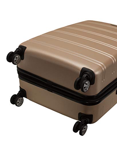 Rockland Melbourne Hardside Expandable Spinner Wheel Luggage, Champagne, 2 Piece (20/28)