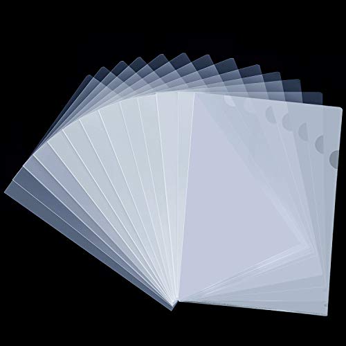 WOT I 48PCS Plastic Clear Document Folders - L-Type