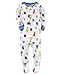 Carters Baby Boys Snug Fit Cotton Footie Pajamas (4T, White/Blue Monsters)