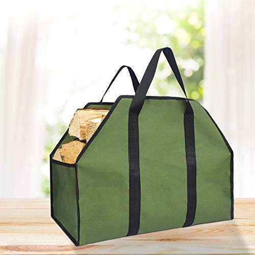 image for SODIAL Portable Storage Bag Waterproof Canvas Log Storage Bag Wood Fir