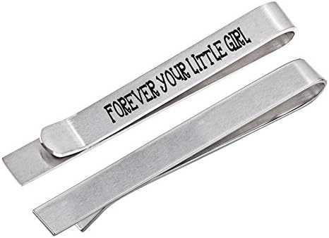Paris Selection Secret Message Tie Bar Forever Your Little Girl Tie Clip for Father