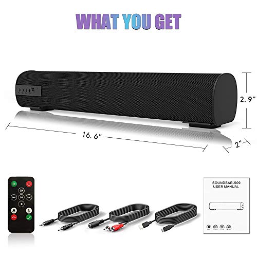 Sound Bar Bluetooth Wired and Wireless Mini Soundbar Surround Sound Home Theater Builtin