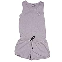 PUMA Girls Romper One Piece Playwear Outfit -Light Heat Grey-4