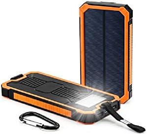 Solar Charger 30,000mAh, LMS Portable Dual USB Solar Battery Charger Battery Pack Phone Charger Power Bank with Flashlight for Smartphones Cell Phones Iphones Android Samsung Galaxy Tablet (ORANGE)