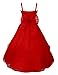 YiZYiF Kids Big Girls Flower Party Wedding Gown Bridesmaid Organza Ruffle Dress Red 10