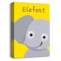 signwin-Canvas Wall Art-Cute Animal Portrait-Canvas Prints Home Artwork Decoration for Kids Bedroom,Bathroom - 12x18 inches