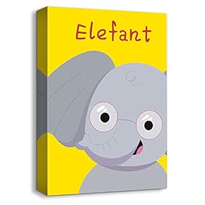 Canvas Wall Art-Cute Animal Portrait-Canvas Prints Home Artwork Decoration for Kids Bedroom,Bathroom - 12x18 inches