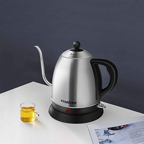 Stariver Electric Kettle Gooseneck Kettle, 1L Water Boiler, BPAFree, Pour Over Tea Pot