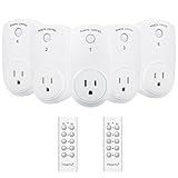 Magicfly Wireless Remote Control Electrical Outlet Light Switch Newest / Smaller Version with a 100-feet Range for Lamps, Lights and Power Strips (Battery Included) (5 Pack 2 Remote)