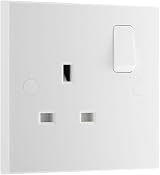 BG Electrical Single Switched Power Socket 13A Nexus 900 White Square Edge 921 view 1