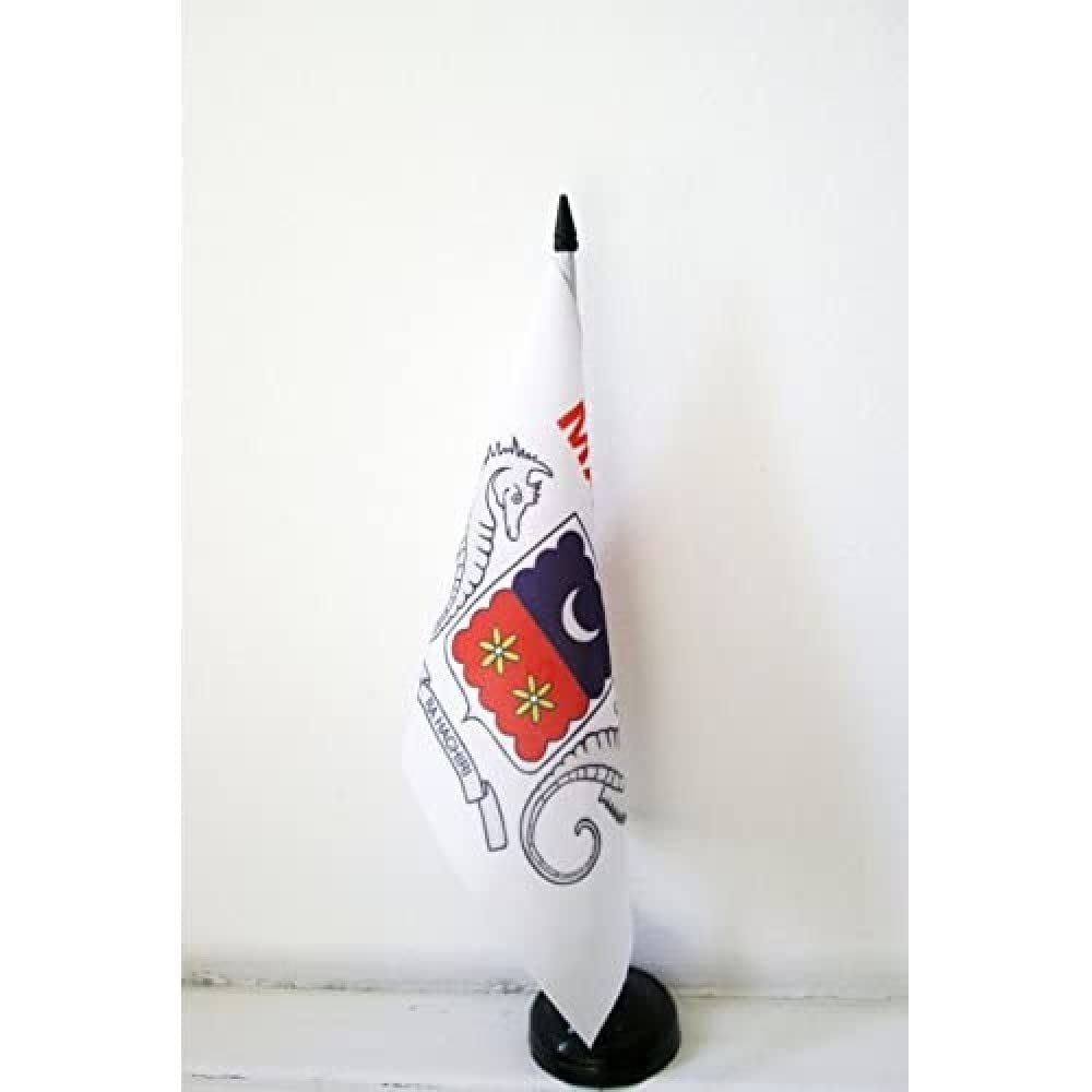 AZ FLAG - South Sudan Table Flag 4'' x 6'' - South Sudanese Mini Desk Flag 100% Polyester 15 x 10 cm - Office Mini Banner with 10'' Pole - Golden Spear