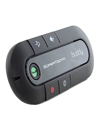 SuperTooth   2.1 Manos Libres Bluetooth Visor manos libres kit universal de coche Smartphone con soporte de ventosa de coche para iPhone 3 G 3GS 4 4S 5 5S 5 C y Samsung Galaxy S3 S4, color negro