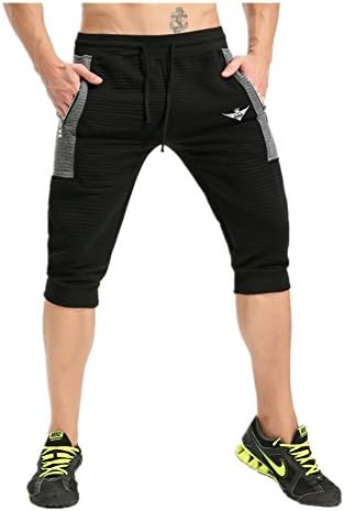 KORKSLORES Men's Athletic Shorts Bodybuilding Gym Running Tight Training Shorts Men Casual Shorts with Pockets (Medium,Black)