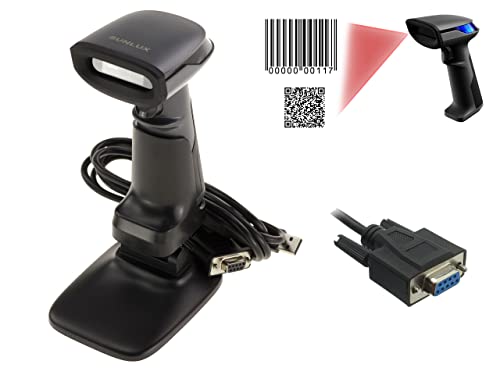 KALEA-INFORMATIQUE Hand-held scanner for EAN type barcodes and QR type 2D codes. COM RS232 serial link. Supplied with stand, automatic flashing
