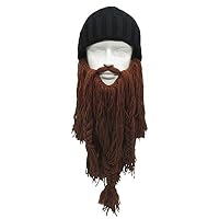 Tebapi Unisex Skullies Beanies Funny Handmade Women Men Wool Mustache Knitted Hats Face Mask Wig Beard Beanies Bonnet Caps Button Connected 011