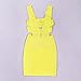 Alice & Elmer Women's Rayon Sleeveless V Neck Cut Out Midi Bandage Dress Yellow S
