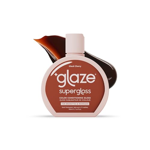 Glaze Supergloss Color Conditioning Gloss – Hydrating Semi-Permanent Color Hair Gloss & Shine Boost – Color Depositing Mask - Vegan, Cruelty-Free – 190ml - Glace Cherry - Vibrant Red