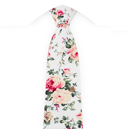Levao-Men's Skinny Tie Floral Cotton Neck Ties for Men CT00108