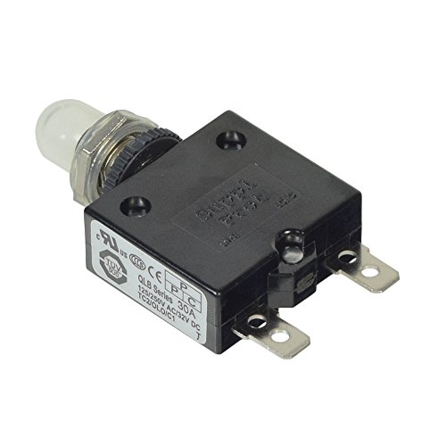 Monster Motion 32VDC 125/250VAC Push-Button Reset Circuit Breaker with 1/4" Tab Terminals (30 Amp) - Thumbnail 2