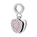 ShinyJewelry I Love You Heart Charm Dangle Bead for European Bracelet Necklace (Pink)