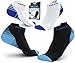 Physix Gear Short Compression Socks for Men & Women - Best Low Compression Socks Women & Men with Arch Support, Ideal for Running, Plantar Fasciitis comfort, and Swelling -, Blue/Black (2 Pairs), S/M