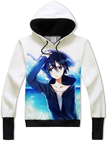 Sword Art Online Kirito Cosplay Costume Hoodie Sweatshirt for Men Teens