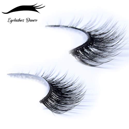 Eyelashes Dance, 3D False Eyelashes Hand-made Luxury Fashion Fake Lashes Black Nature Fluffy Long Soft Reusable, 6 Pair 2 Styles, With Free EyeLash Tweezers (02&36)