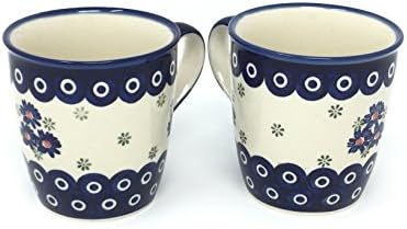 Mug from Polish Pottery - Blue Eye with Flowers