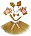 Kangaroo Headband Bowtie Tail Gloves Gold Tutu 5pc Girl Costume Dress for Party
