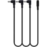 Godtone 3 Ways Daisy Chain 9V DC Power Cable Right Angle Plug Daisy Chain for Guitar Pedal Power Supply Adapter