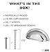 Satin Nickel Kitchen Cabinet Pulls - New 3 Inch Hole Center Bin Cup Drawer Handles - 10 Pack of Kitchen Cabinet Hardware